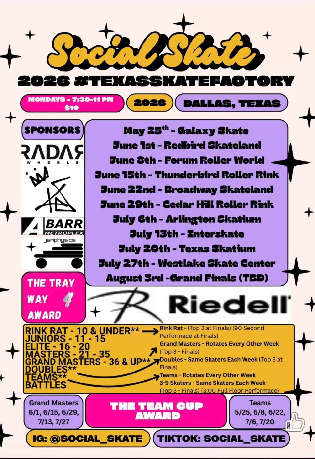 Social Skate 2026 Texas Skate Factory Schedule